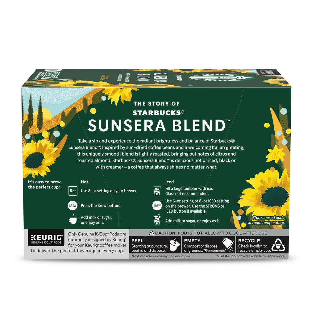 Starbucks K-Cup Coffee Pods, Starbucks Blonde Espresso Roast Hot or Iced Coffee, 22 Keurig Pods