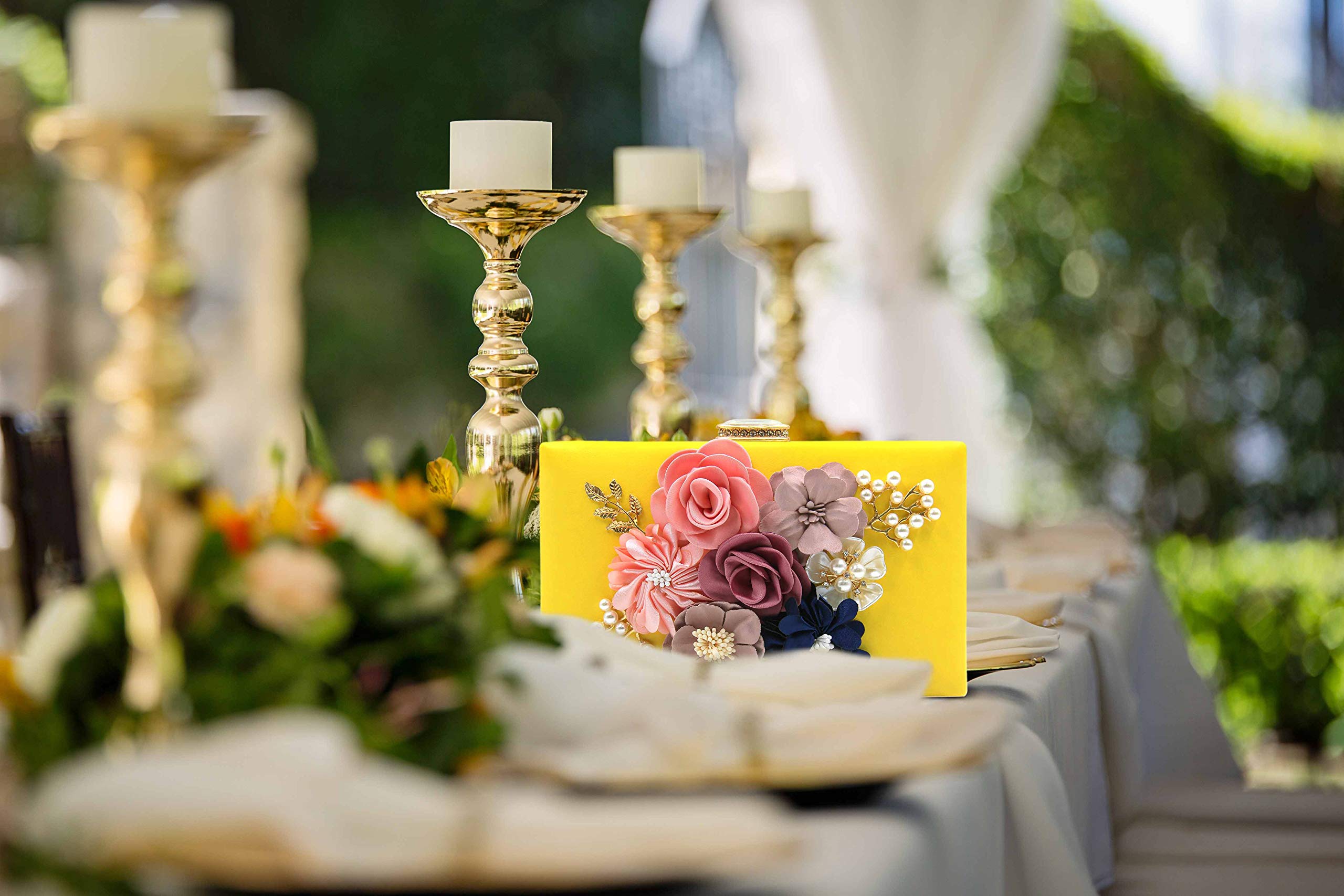 Evening Bag for Women, Flower Wedding Evening Clutch Purse Bride Floral Clutch Bag