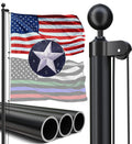 20FT Heavy Duty Flag Pole, 12-Gauge Aluminum, 100MPH Wind Tested | Extra Thick Residential & Commercial Flagpole Kit for Outside House – Includes USA Flag & All Hardware to Fly Two Flags