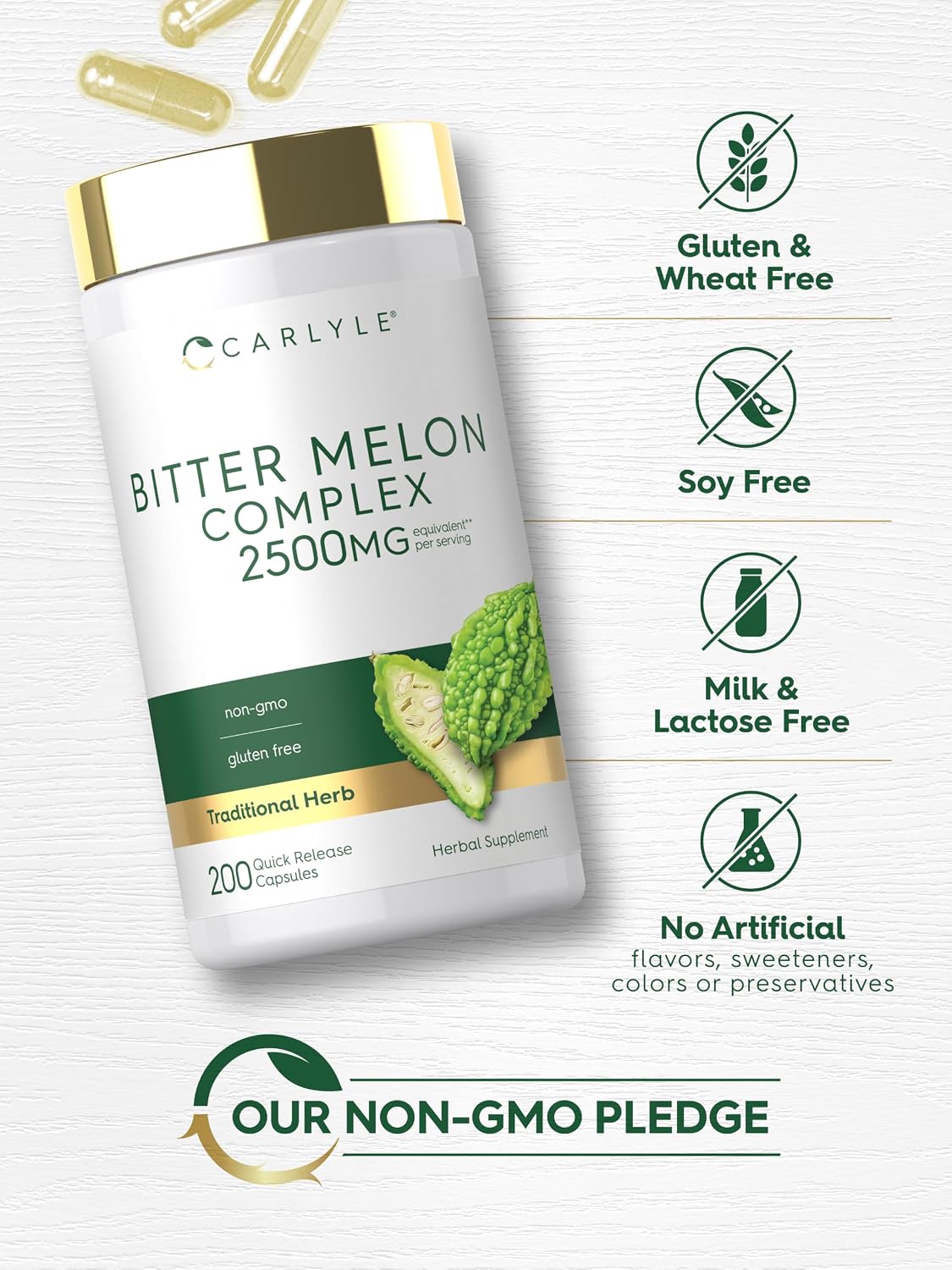 Carlyle Bitter Melon Complex | 200 Capsules | Traditional Herbal Extract Supplement | Non-GMO & Gluten Free