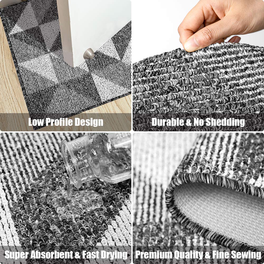 Indoor Doormat 24"x 36", Absorbent Front Back Door Mat Floor Mats, Rubber Backing Non Slip Door Mats Inside Mud Dirt Trapper Entrance Door Rug Carpet, Machine Washable Low Profile-Brown Time Cloister