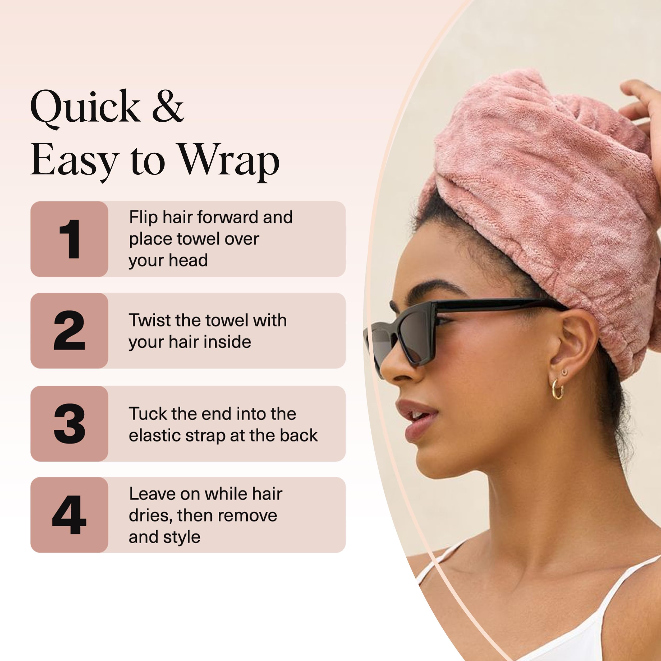 Kitsch Plush Microfiber Hair Towel Wrap for Women – Ultra Absorbent Microfiber Bath Towels for Wet, Curly, Long or Short Hair – Anti-Frizz Hair Wrap, Great Hair Care Gifts for Women