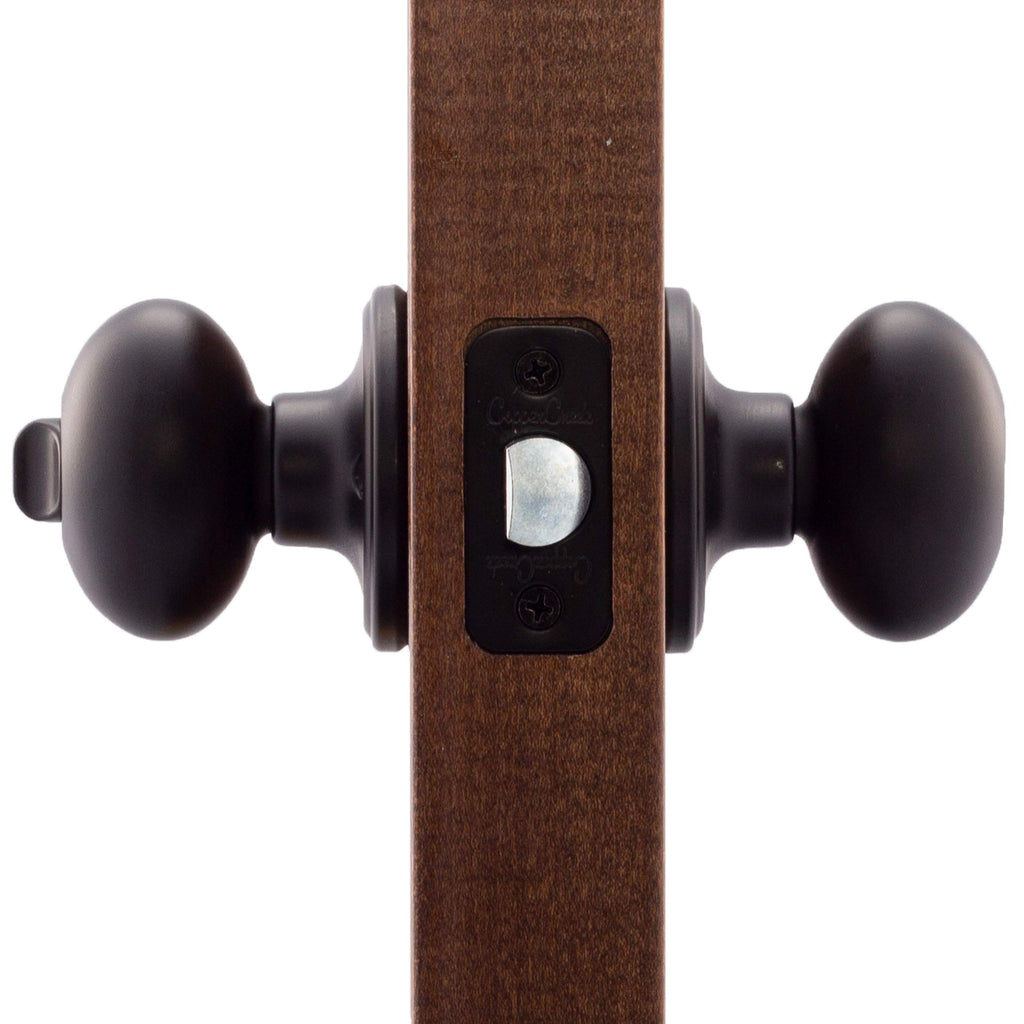 Copper Creek EK2090BC Egg Door Knob, Dummy Function, 1 Pack, in Black