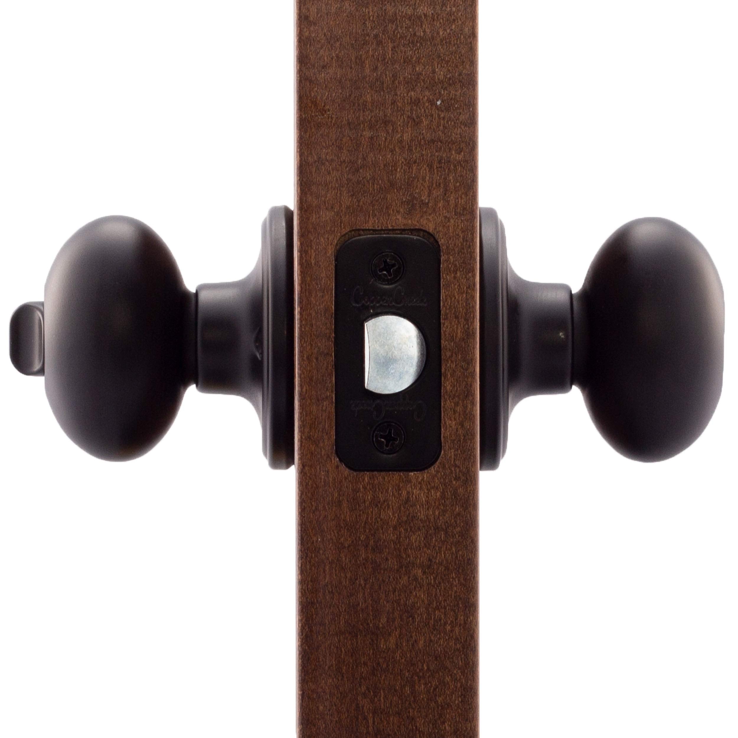 Copper Creek EK2090BC Egg Door Knob, Dummy Function, 1 Pack, in Black