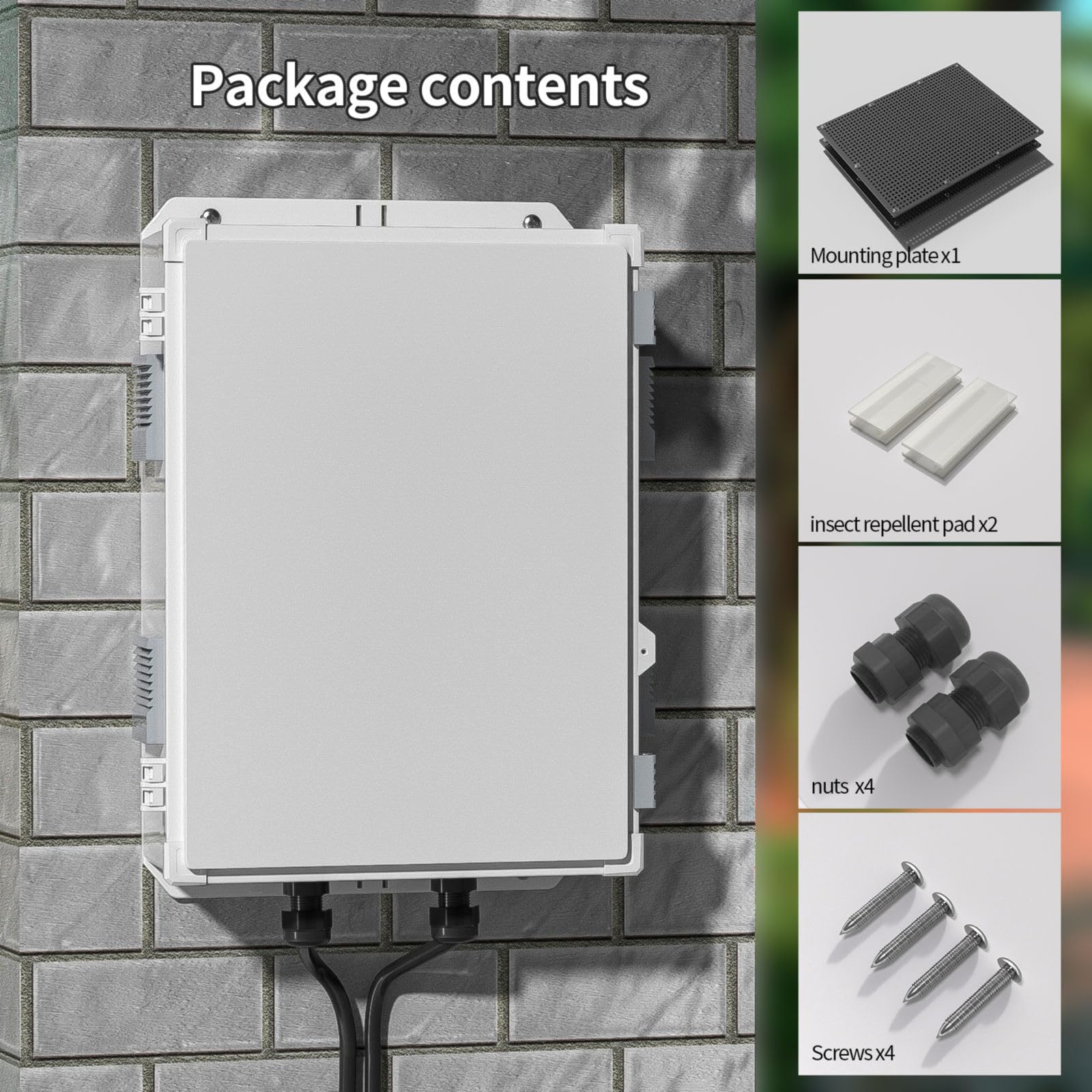 Namunanee Outdoor Electrical Junction Box, ABS Water Resistant Enclosure with Internal Mounting Panel & Hinged Cover, 9.2" H* 7" L* 4.6" W