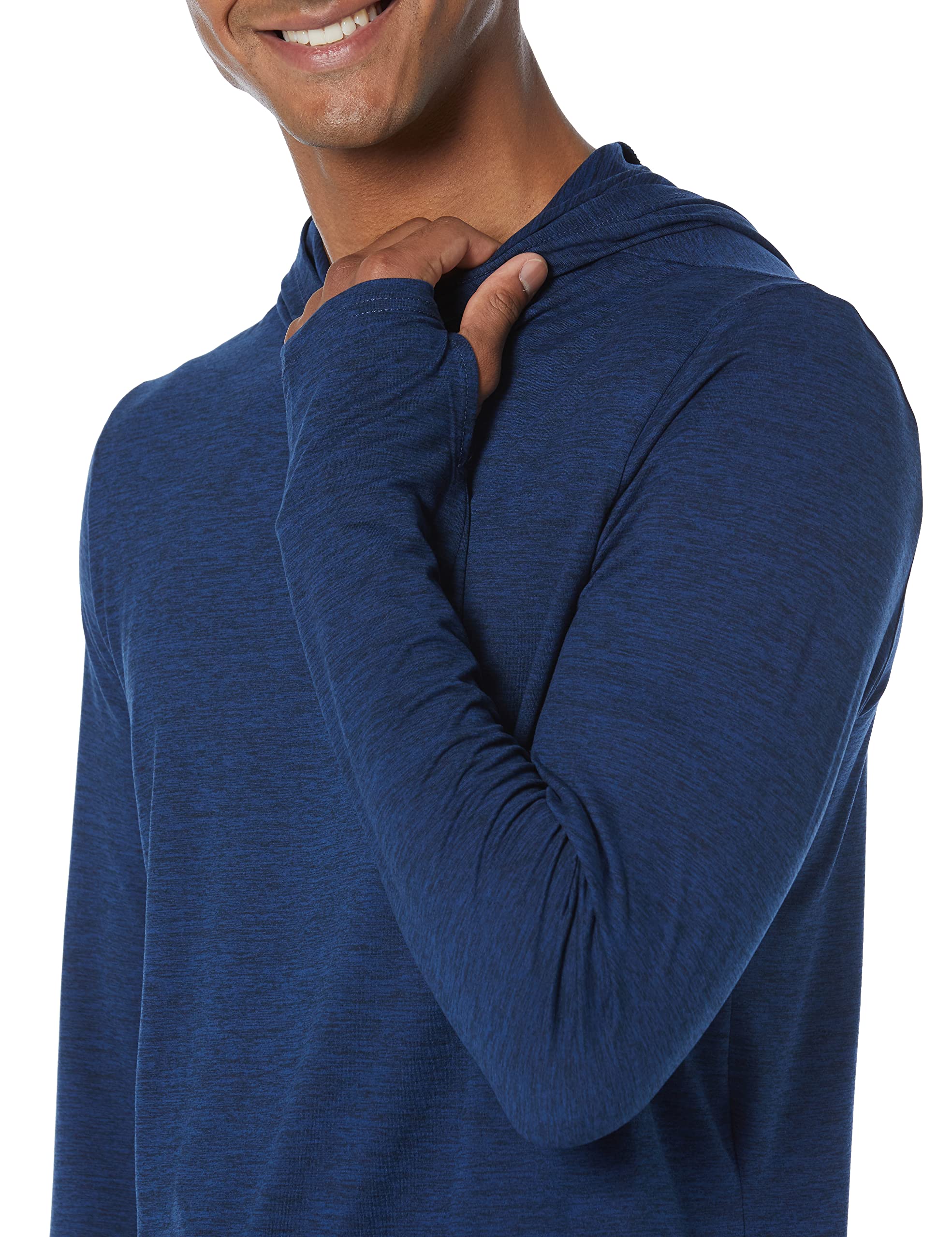 Amazon Essentials Men's Long Sleeve Quick Dry Performance Tech Hooded Workout T-Shirt