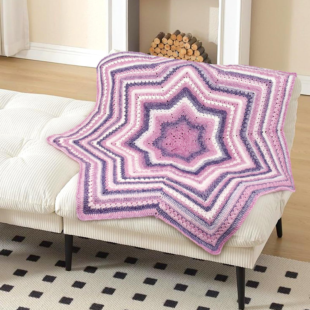 Katech Fairyland Yarn for Crocheting Knitting-Gradient Yarn Cake-4 Pack of 100g/3.52 oz-Soft DK Light Weight #3-60% Cotton 30% Acrylic 10% Wool-Perfect for Scarves, Shawls, Blankets and Garments(A)