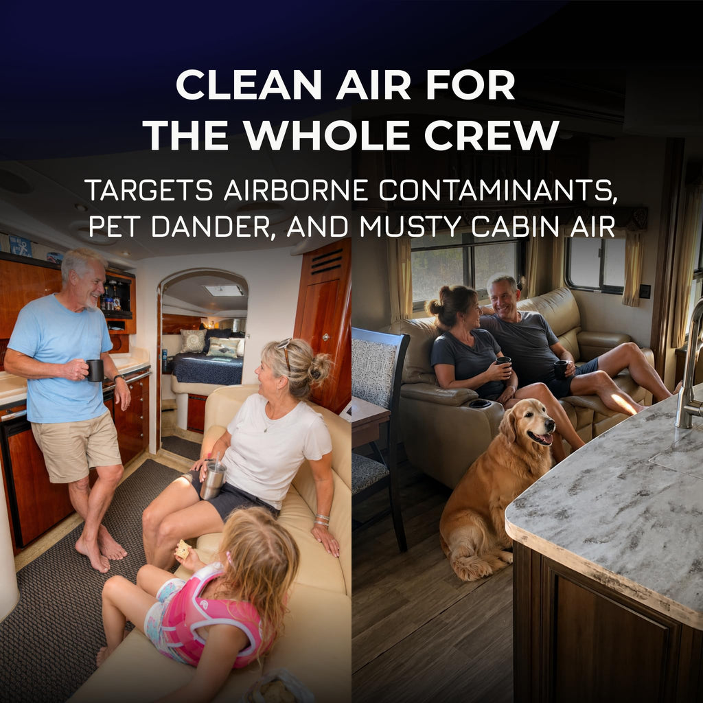 AIRLOCK One - Air Purifier for Boats and RVs - Eliminates Odors in Boats and RVs | Tested & Certified | Boat Accessories | RV Accessories | Easy to Install | Maintenance-Free | Deodorizer