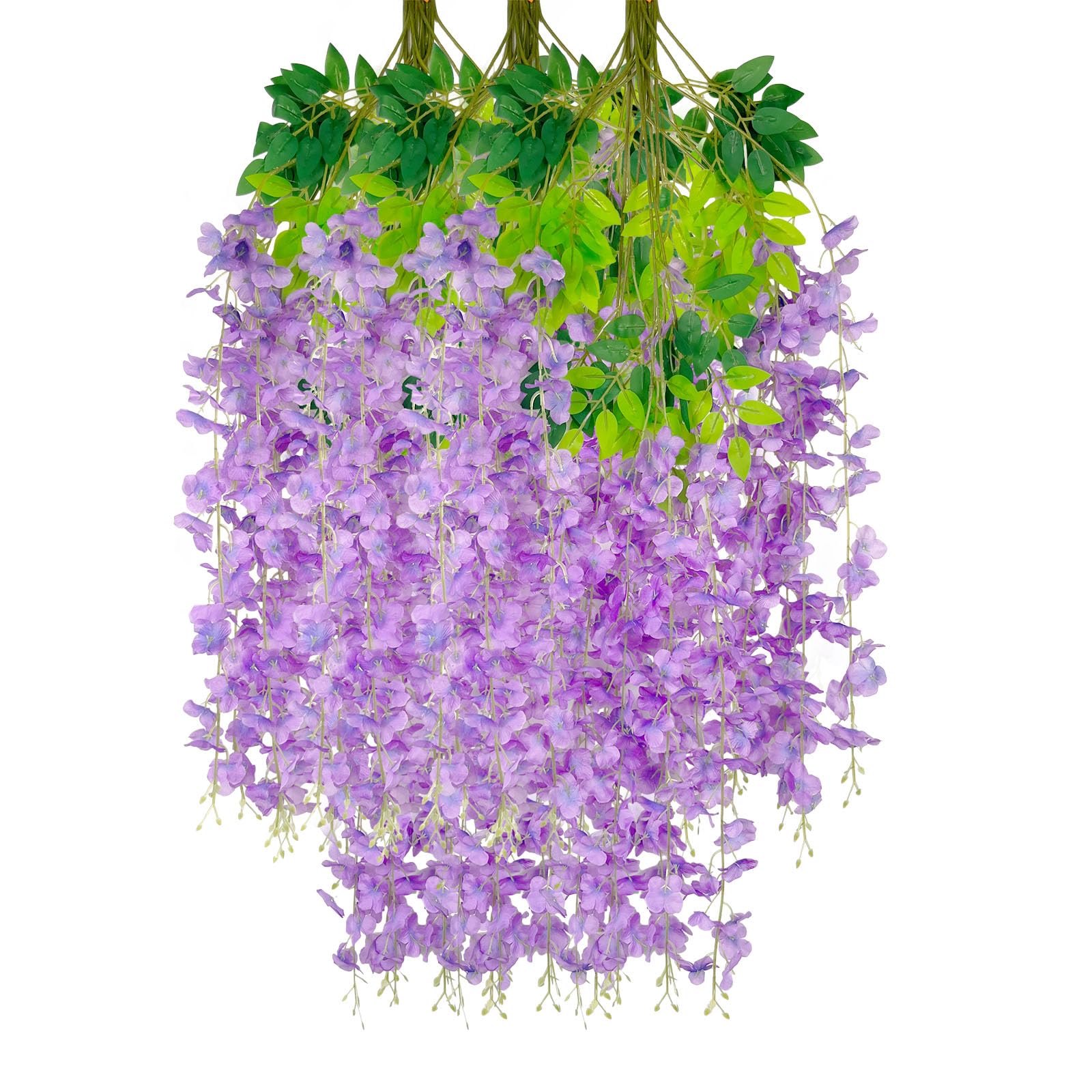 5 Pack Pink Wisteria Hanging Flowers Garland, 3.77 Feet Artificial Flower Vines, Fake Wisteria, Artificial Vines Hanging Garland for Backdrop Outdoor Yard Garden Decor