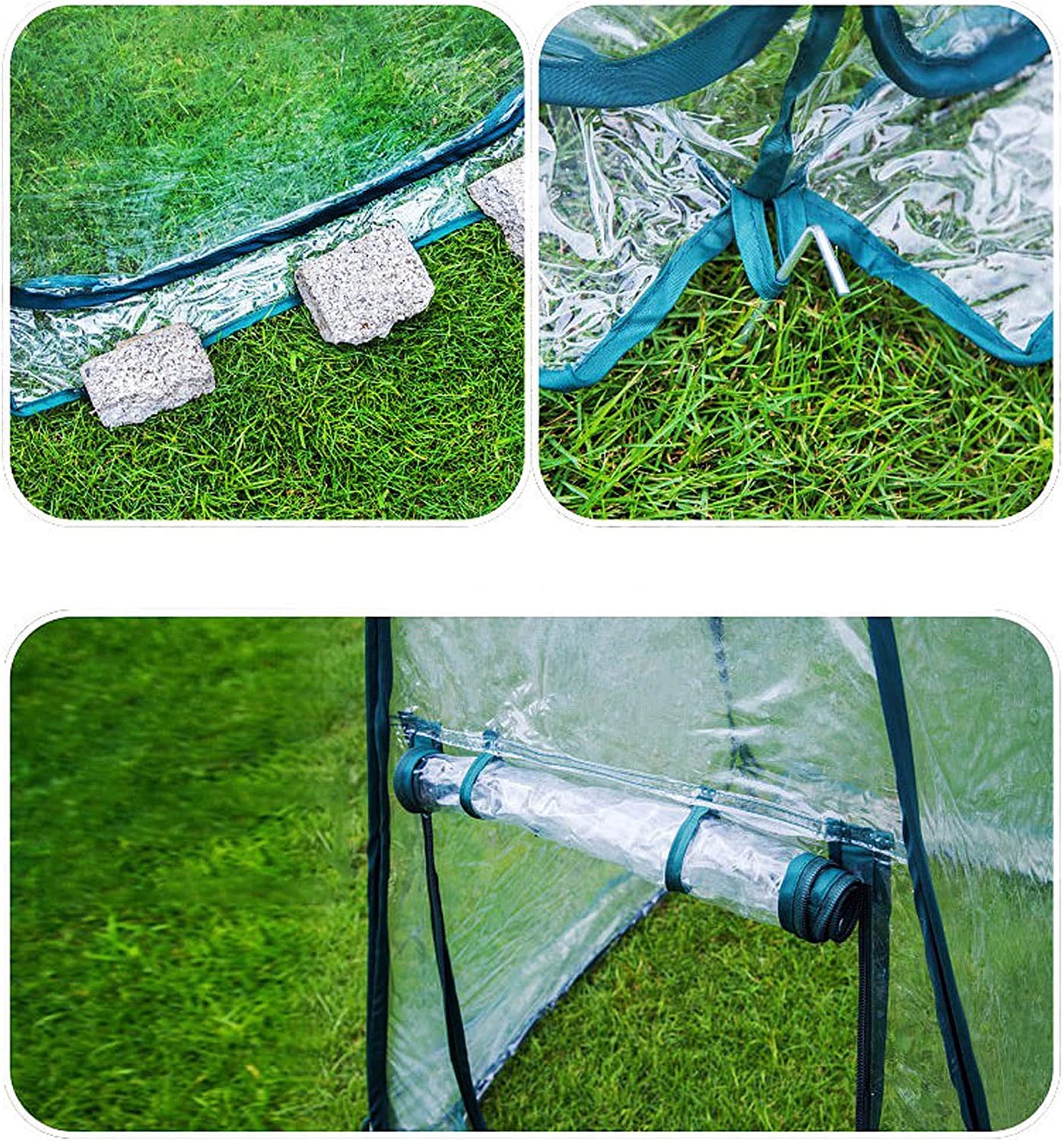 Porayhut Pop Up Greenhouse Tent,Portable X-Large Walk-in Flower House ,Indoor Outdoor Gardening Plant Sunshine Room with PE Mesh Cloth Cover for Protecting Plant from Cold Frost & Birds