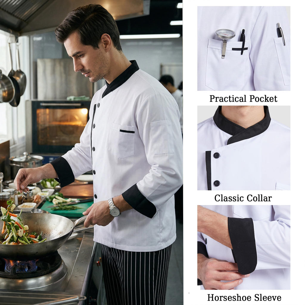 Nanxson Unisex Chef Jacket Men's Chef Coat Restaurant Kitchen Chef Uniform CFM0016