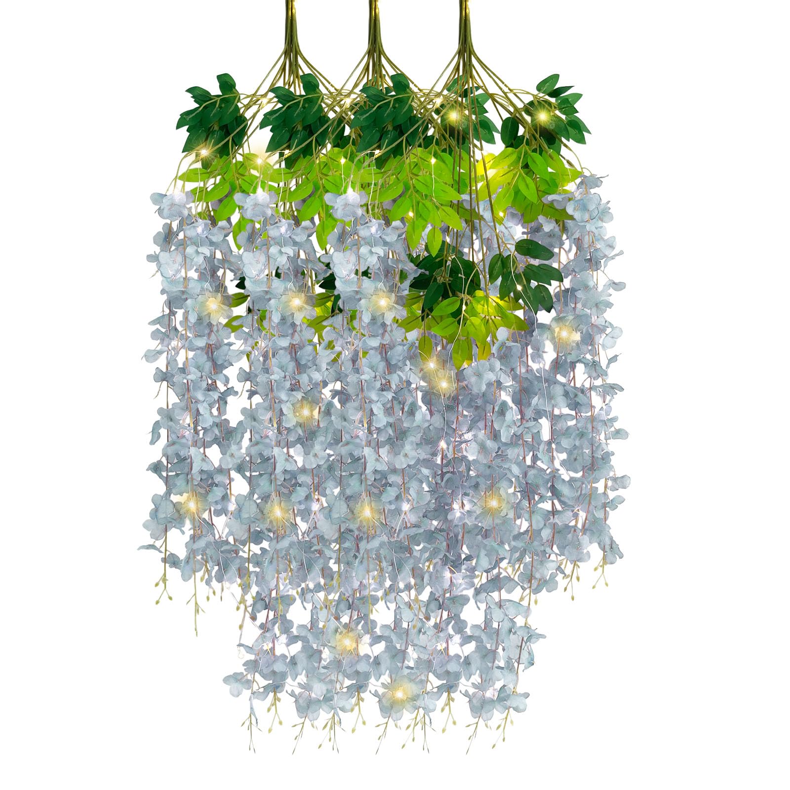 5 Pack Pink Wisteria Hanging Flowers Garland, 3.77 Feet Artificial Flower Vines, Fake Wisteria, Artificial Vines Hanging Garland for Backdrop Outdoor Yard Garden Decor