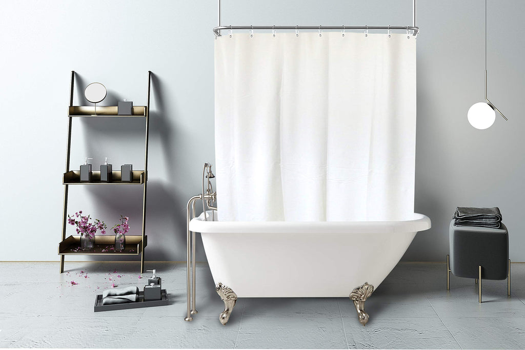 YISURE Clawfoot Tub Clear Short Length 60 Inch Shower Curtain Liner, 180x60 Inch Extra Wide 360 Shower Curtain PEVA Waterproof Wrap Around Bath Tub Curtain
