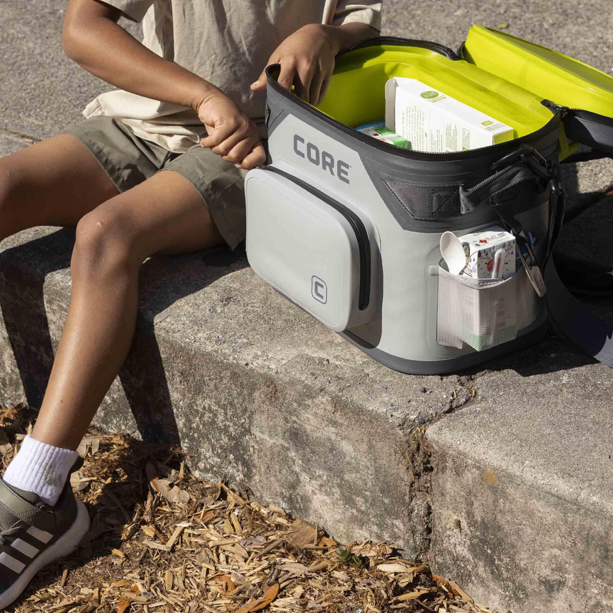 CORE Magnetic Leak Proof Soft Cooler with Waterproof Zipper | Insulated Bag Portable Ice Chest Box | Best Soft Cooler for Food & Beverages for Tailgating, Car Camping, Travel, and Family Beach Picnics