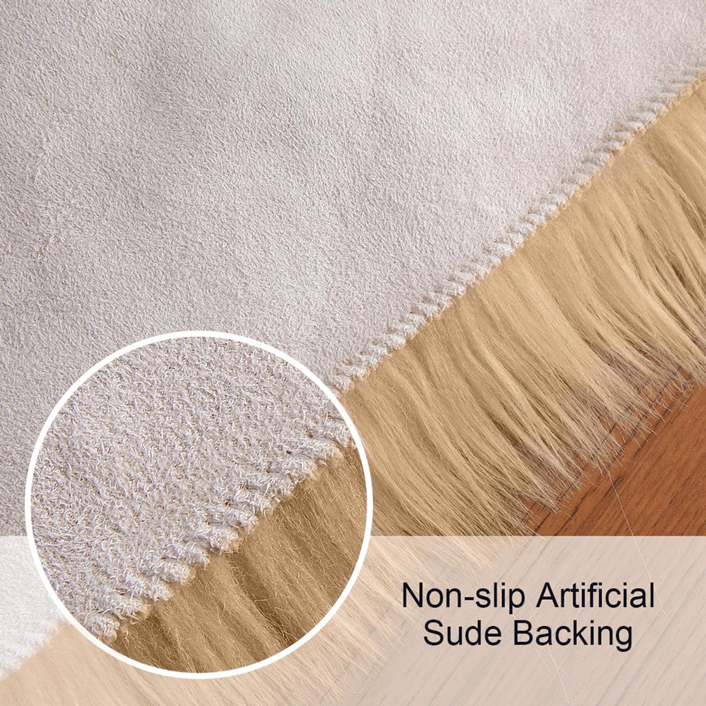 Softlife Black Faux Fur Sheepskin Chair Cover Seats Cushion Pad Super Soft Area Rugs for Living Bedroom Sofa Dorm (1.6ft x 1.6ft)