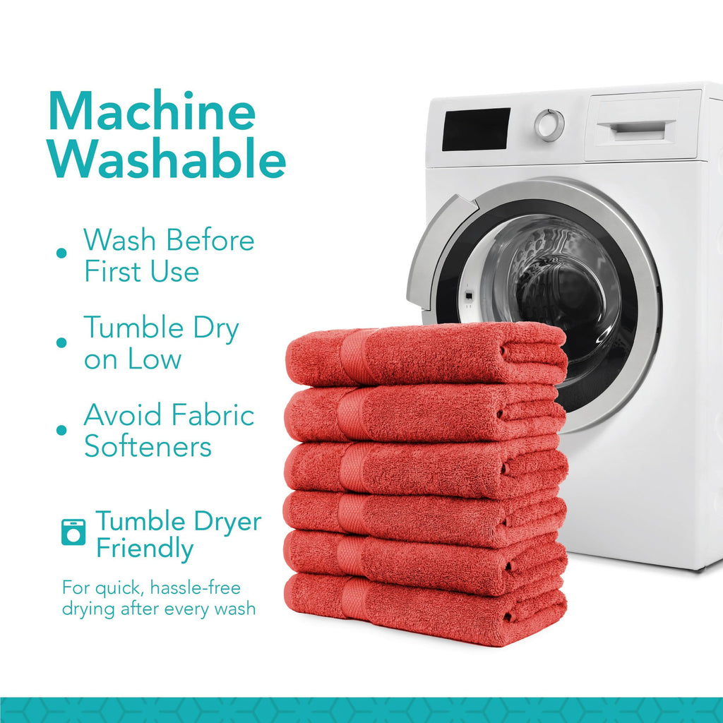 Pleasant Home Bath Towels Set of 6 (24” x 50”) 100% Cotton, 515 GSM | Lightweight, Soft & Highly Absorbent Luxury Towels for Bathroom | for Gym, Pool & Spa | 6 Pack, Gray