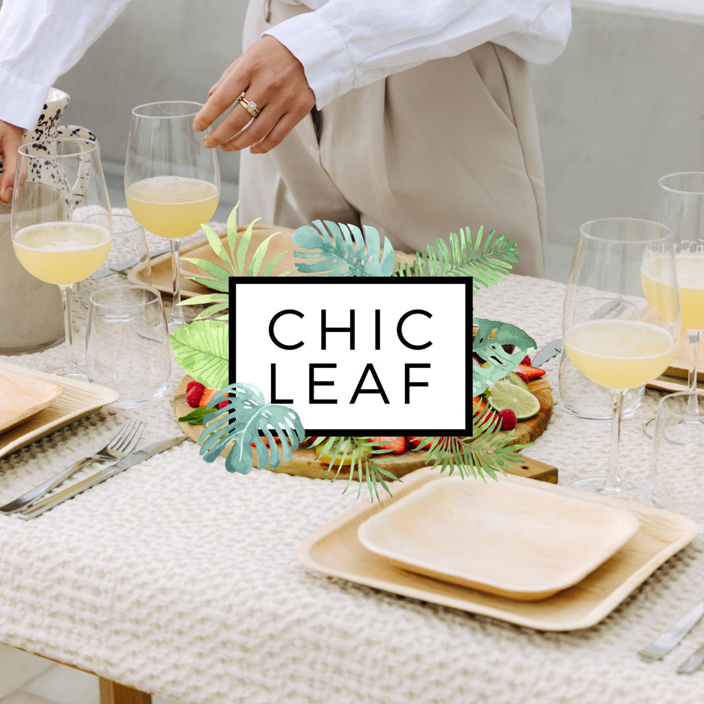 Chic Leaf Palm Leaf Plates - 4 in, 50 Pack, Compostable | Heavy-duty bamboo-style small plates - Use for appetizers & desserts at weddings, parties & picnics