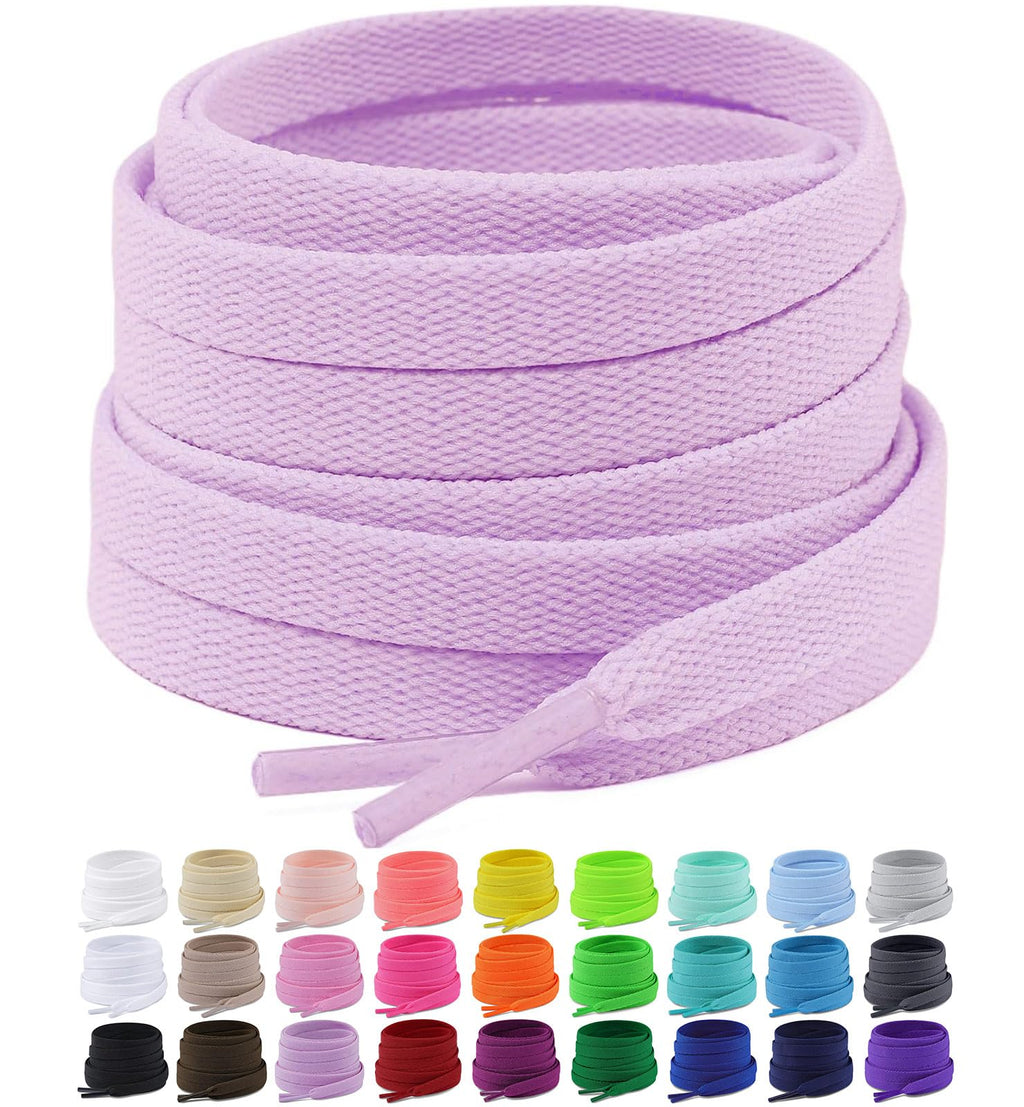 Upgrade Tight Weave Flat Shoelaces 28 Colors 5/16" Wide Shoe Laces for Sneakers - 2Pairs