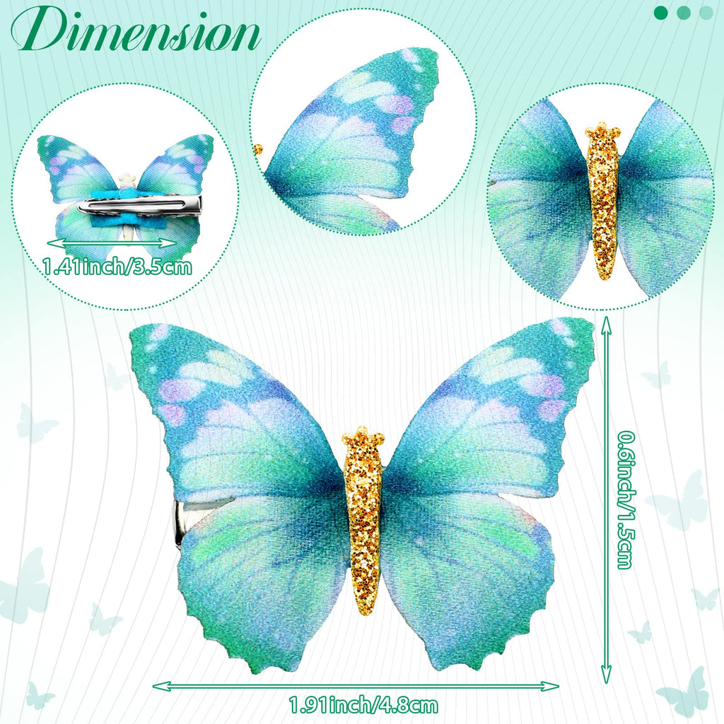 Boao 18 Pieces Glitter Butterfly Hair Clips for Girls Teens Women Hair Accessories (Bright Style)