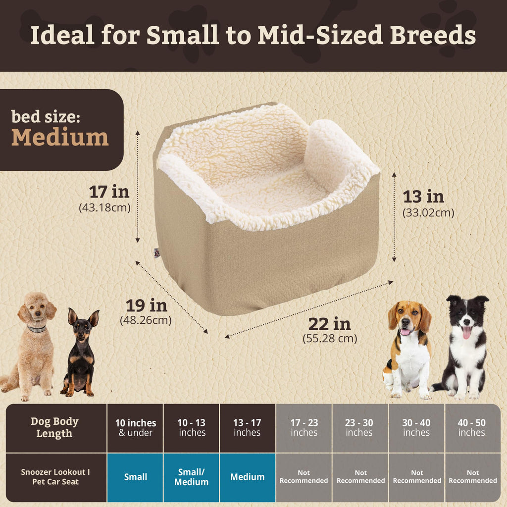 SNOOZER PET Products Lookout 1 Dog CAR SEAT, Birch Diamond, Small