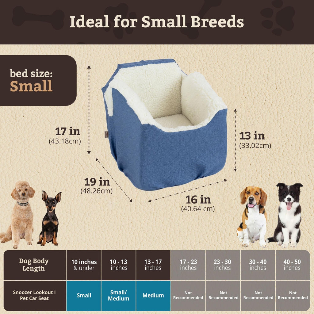 SNOOZER PET Products Lookout 1 Dog CAR SEAT, Birch Diamond, Small