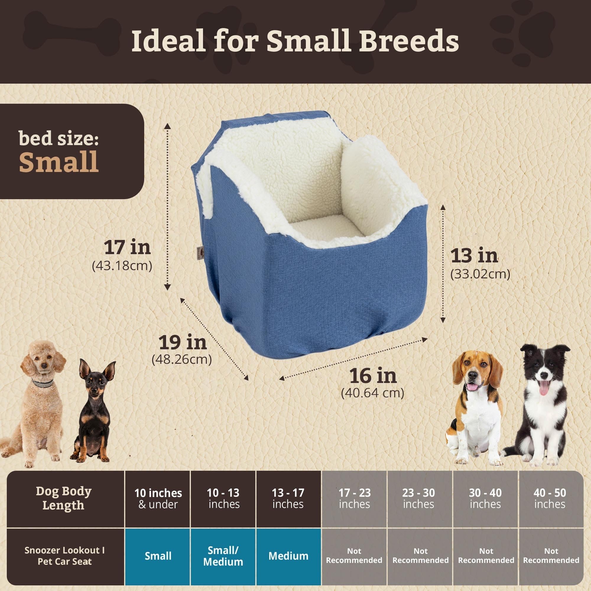 SNOOZER PET Products Lookout 1 Dog CAR SEAT, Birch Diamond, Small