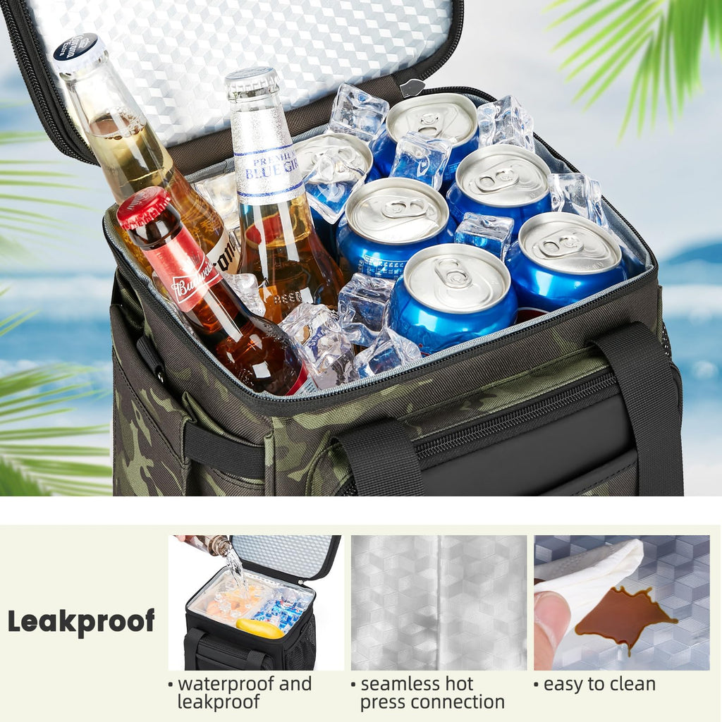 holuxer Insulated Lunch Bag & Lunch Box for Men - Double Deck Reusable Lunch Bag for Women Tote Cooler Bag Leakproof Soft Expandable - Large Lunchbox for Work/Adult/Picnic/Outdoor (Black，15L)