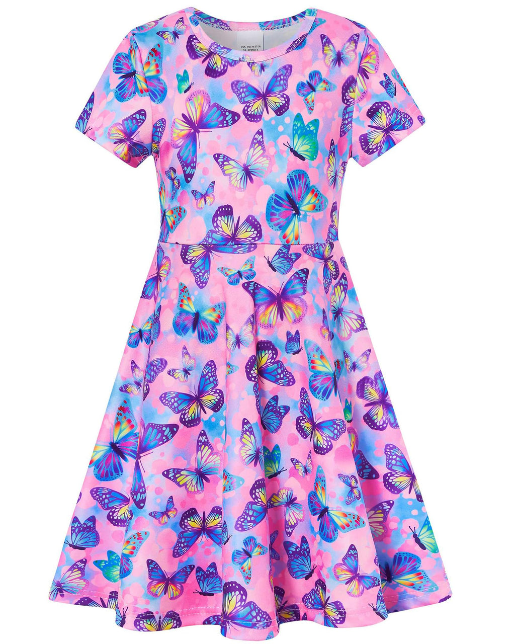 ALISISTER Little Girls Dress Short Sleeve Toddler Summer Sundress 2-9T