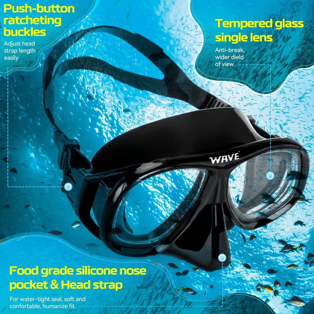 Nearsighted Snorkel Gear, Nearsighted Dry Snorkel Mask Set for Adult Youth, Nearsighted Anti Fog Diving Mask with Detachable Camera Mount & Adjustable Strap for Scuba Diving, Snorkeling, Freediving