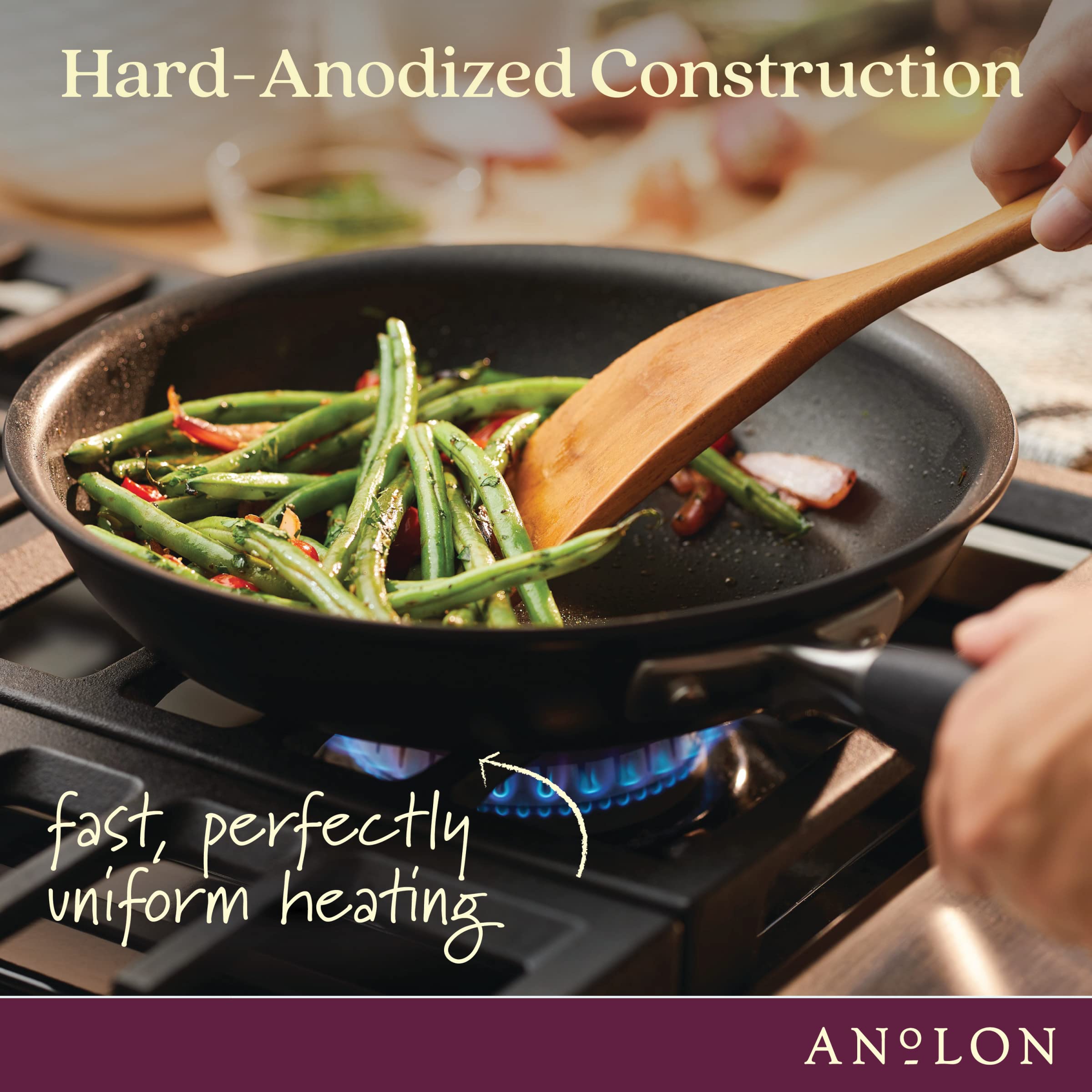 Anolon Advanced Home Hard Anodized Nonstick Sauce Pan/Saucepan with Straining and Lid, 2 Quart (2 Qt Straining Saucepan, Indigo)