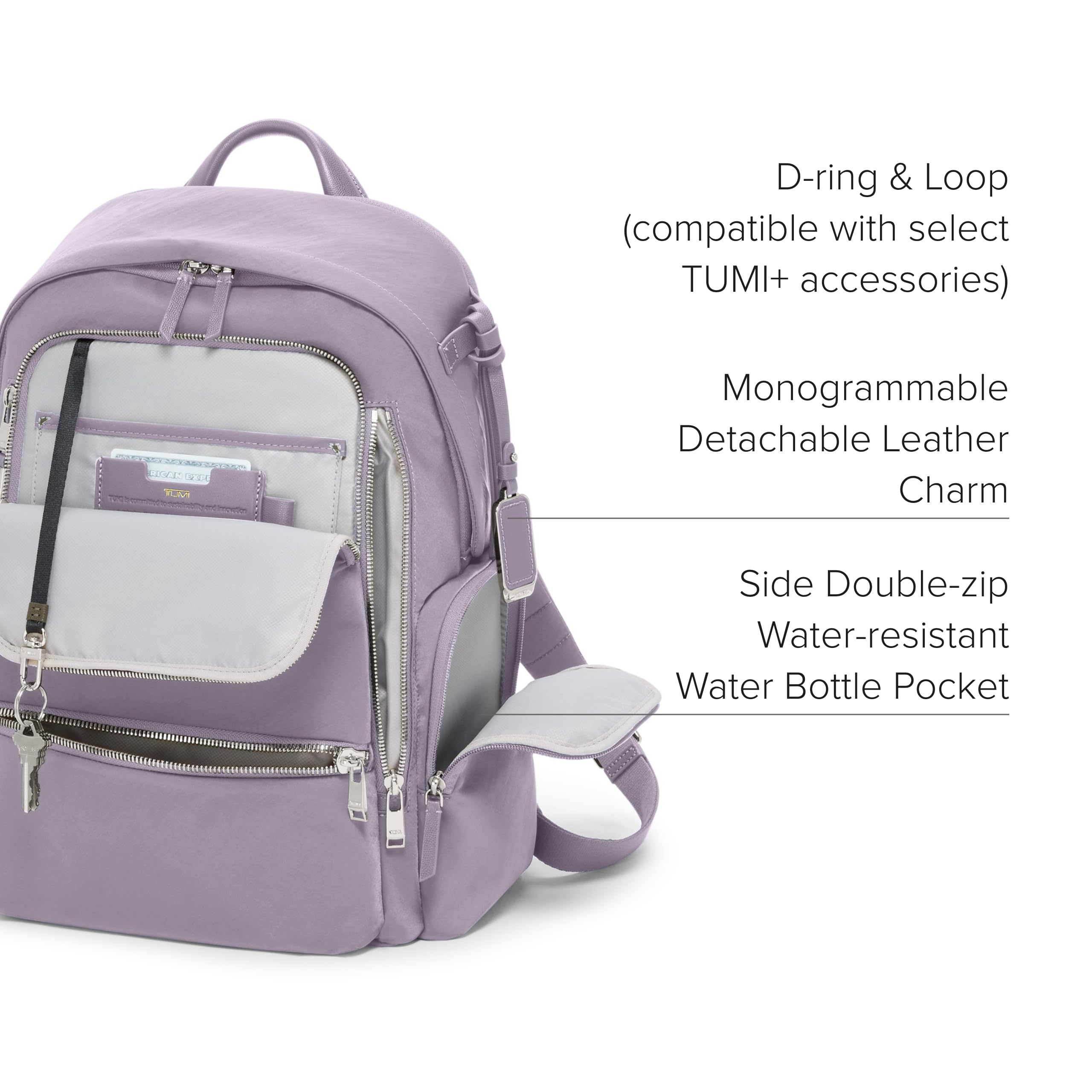 TUMI - Voyageur Celina Backpack - Women's Work and Travel Bag - 16.0" X 10.6" X 6.5" - Holds Up to 16" Laptop - Black & Gold Hardware
