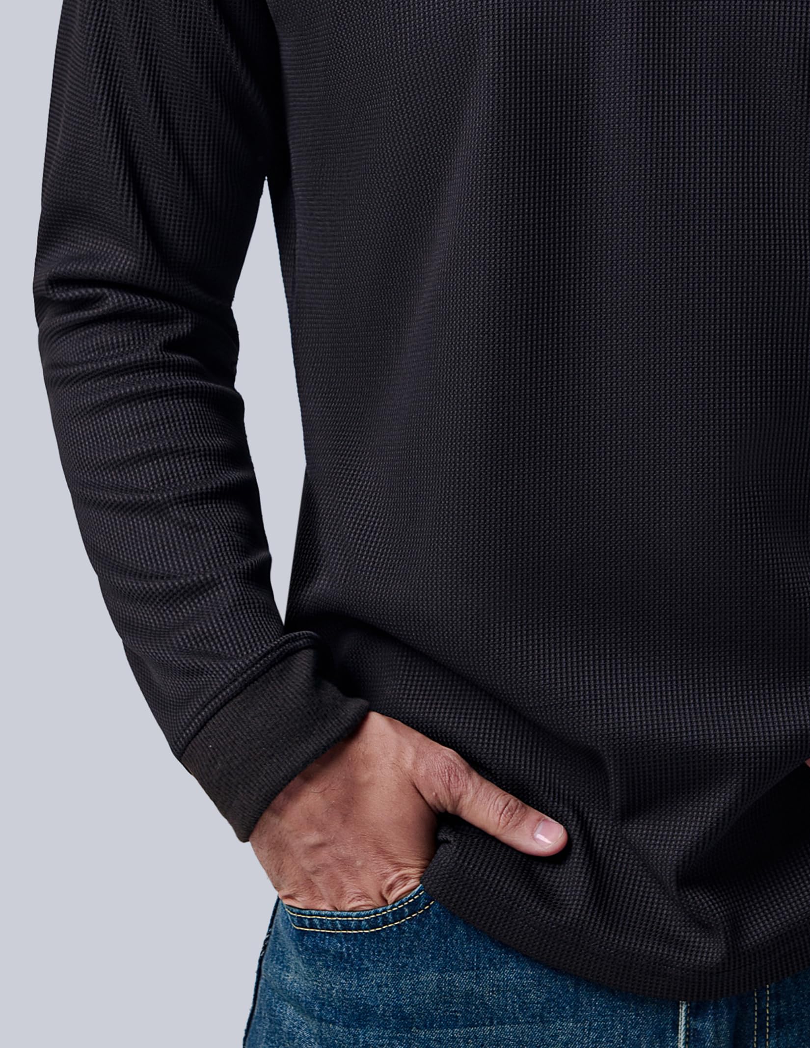 Liberty Pro 3 Pack Mens Waffle Henley Thermal Long Sleeve Shirts, Casual Fitted Fall Shirts for Men