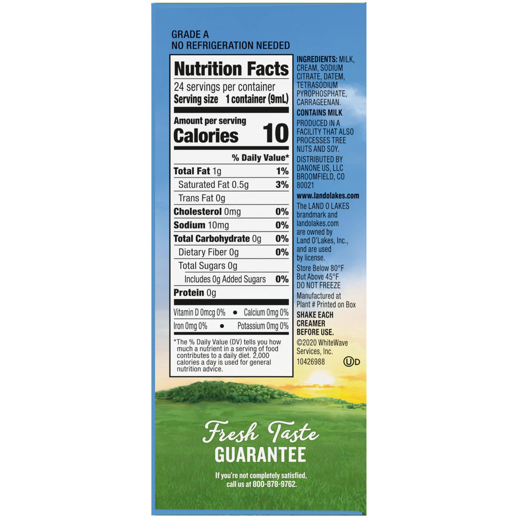 Land O Lakes Mini Moo’s Half And Half Pre-Portioned Creamer Singles, Shelf-Stable, 0.30 fl oz (24 Count)