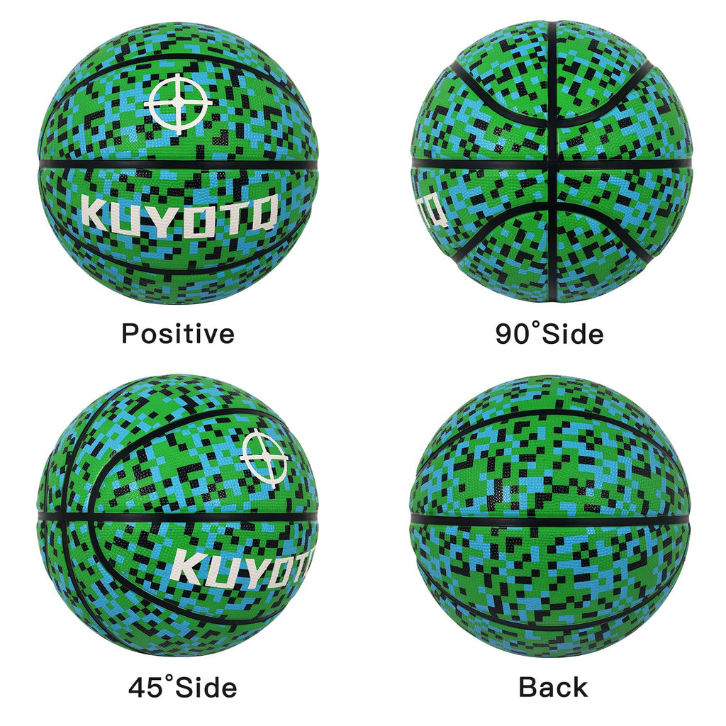 KUYOTQ Kids Youth Adult Size 3/4/5/6/7 (22/25.5/27.5/28.5/29.5") Basketball Premium Rubber or Faux Leather Basketball Indoor Outdoor Basketball for Boys Girls Womens Mens Basketball Gifts (Deflated)