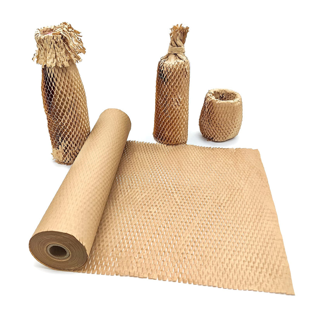 Honeycomb Packing Paper, 12" x 35' Honeycomb Cushioning Wrap Roll for Moving Shipping Packaging Gifts, Recyclable Honeycomb Paper Moving Supplies Bubble Paper Wrapping Protective Roll