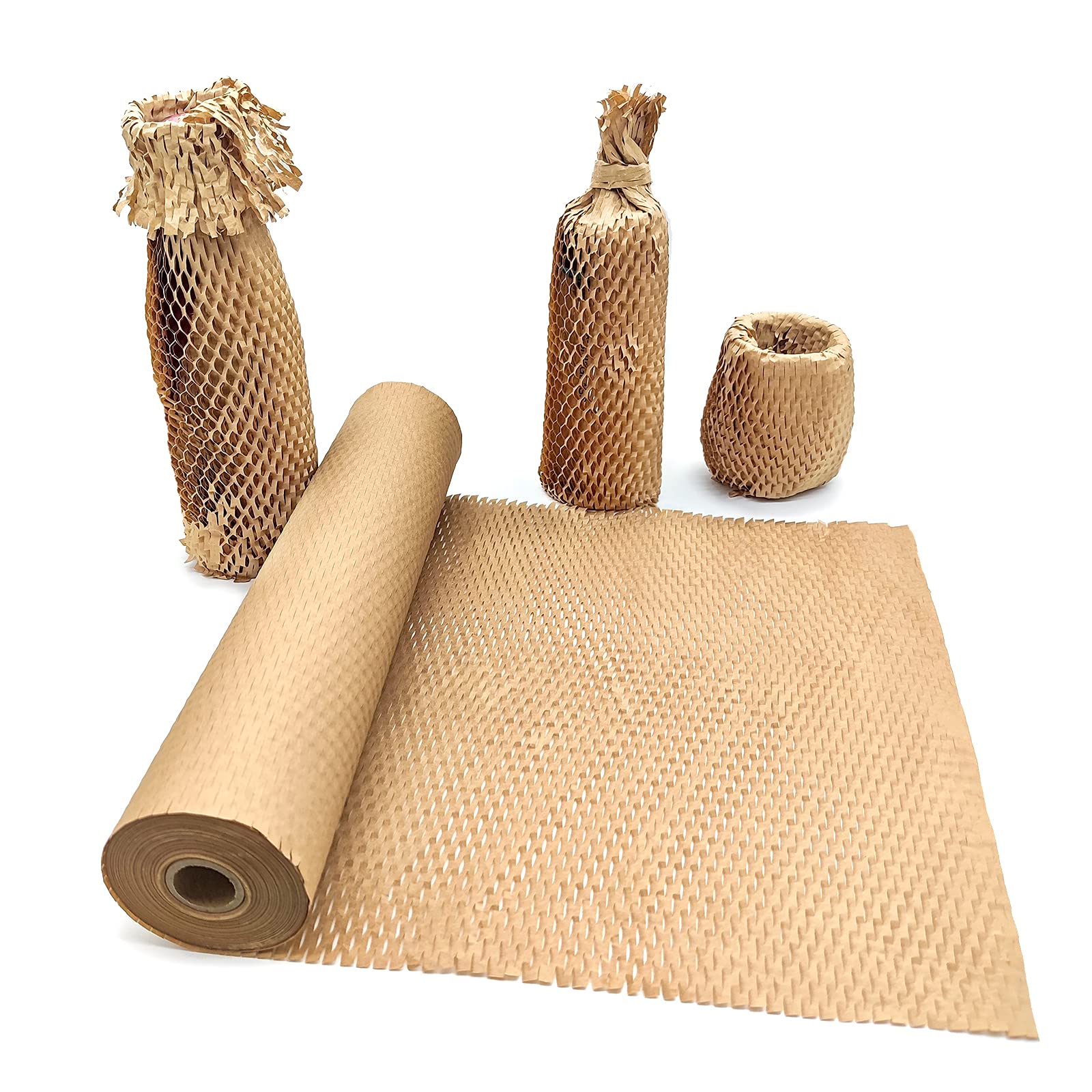 Honeycomb Packing Paper, 12" x 35' Honeycomb Cushioning Wrap Roll for Moving Shipping Packaging Gifts, Recyclable Honeycomb Paper Moving Supplies Bubble Paper Wrapping Protective Roll
