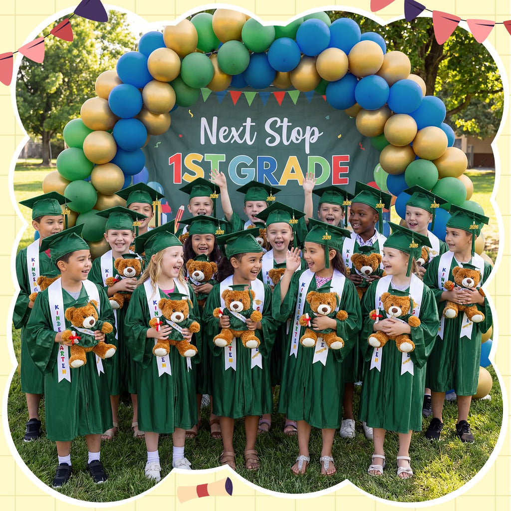 Sintuff 7 Pcs Kindergarten Preschool Graduation Cap and Gown with Bear Gifts 2026 Grad Stole Tassel Sash for Toddler Kids