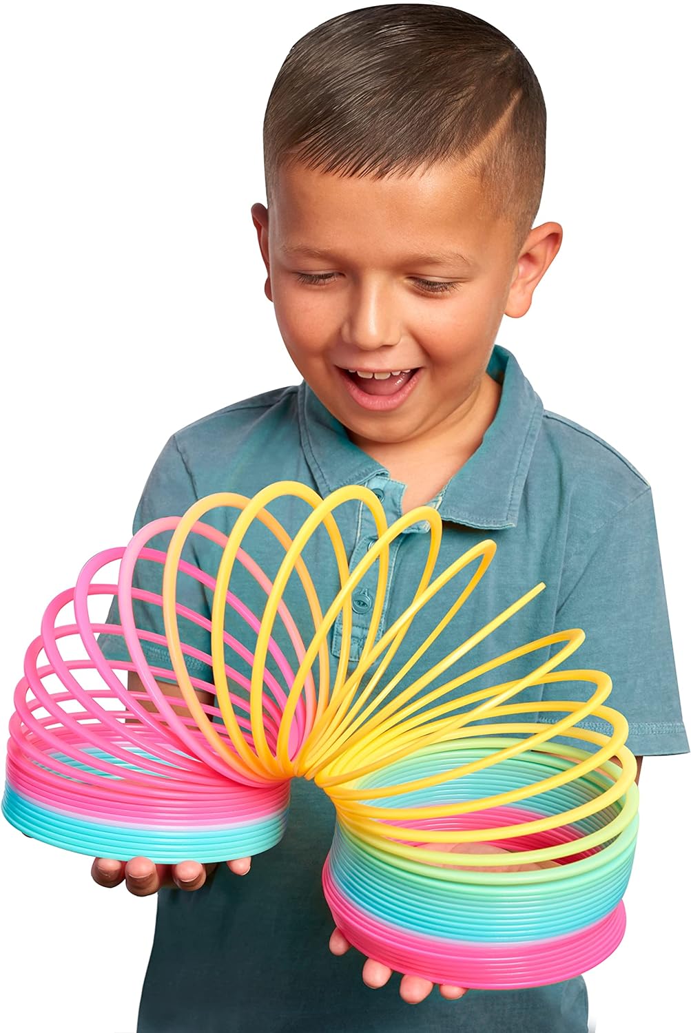 Slinky the Original Walking Spring Toy, 5-inch Diameter Plastic Rainbow Giant Slinky, Fidget Toy, Kids Toys for Ages 5 Up by Just Play