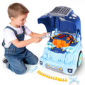 POFJOEQ Interactive Truck Engine Toy with Removable Parts - Lights, Sounds, and Fun for Young Mechanics -Unleash Their Creativity and Motor Skills with This Truck Engine Toy (Bule)