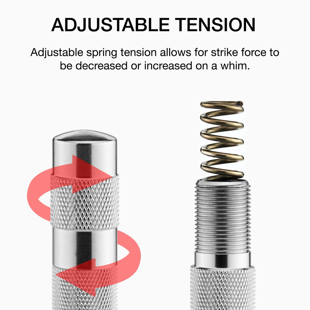 NEIKO 02638A 5-Inch Automatic Center Punch for Metal, Adjustable Impact Spring Loaded Center Punch Tool, Spring Punch, Center Punch Spring Loaded, Auto Center Punch