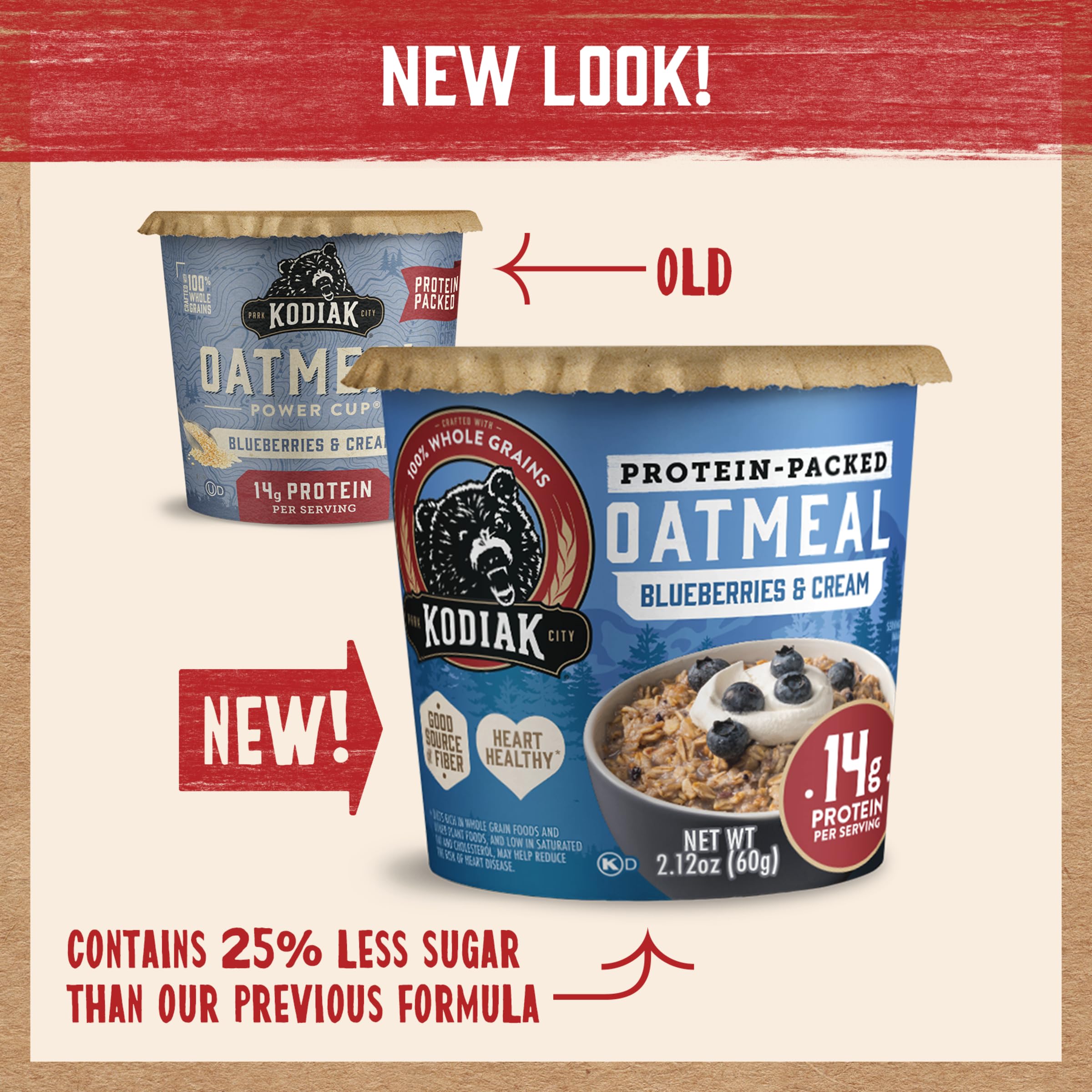 Kodiak Cakes Instant Protein Apple Cinnamon Oatmeal in a Cup, 2.12oz (Pack of 12)