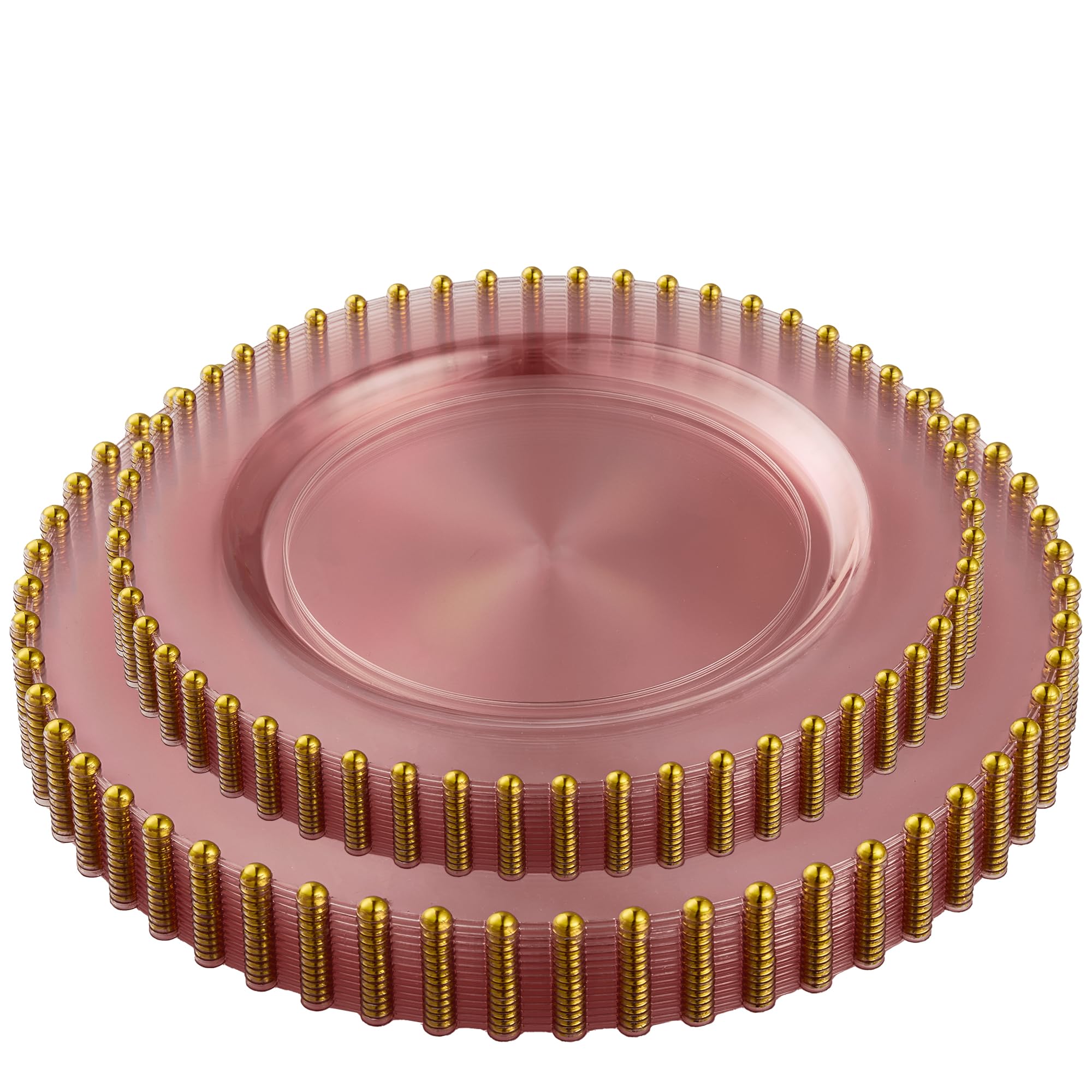 PLASTICPRO 32 Piece Combo Plastic Dinner Plates Disposable Plastic Fancy Heavy Duty Party Dishes 7 inch and 10 inch, Black and Gold Beaded