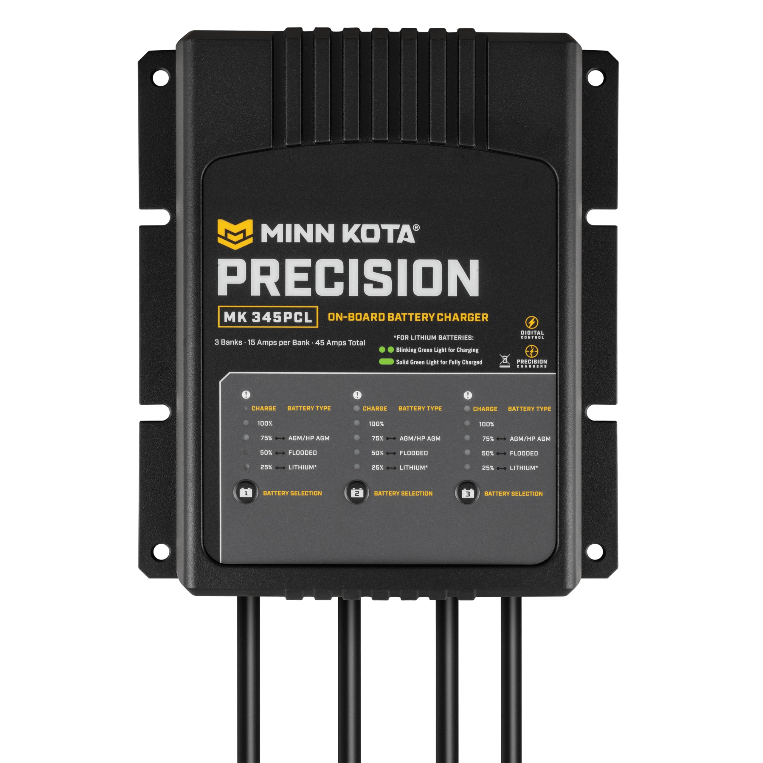 Minn Kota Precision MK-212PCL On-Board Marine Battery Charger – 2 Banks, 6 Amps Each