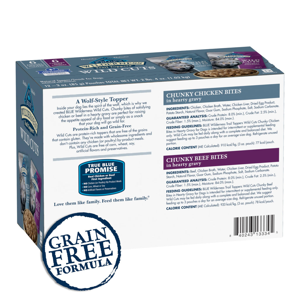 Blue Buffalo Wilderness Wild Cuts Trail Toppers Chunky Bites In Hearty Gravy - Beef - 3 Oz