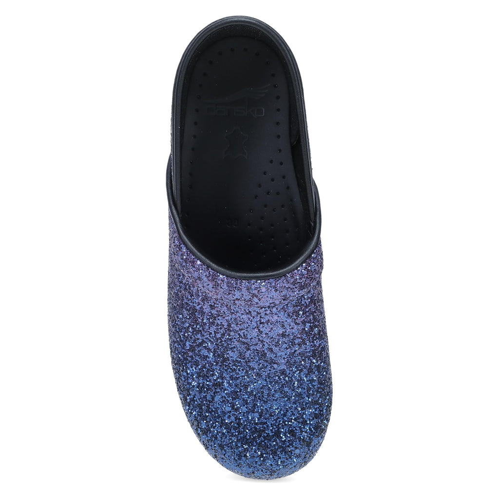 Dansko Professional Glitter Slip-On Clogs for Women – Rocker Sole and Arch Support for Comfort – Shiny and Stylish Glitter Uppers