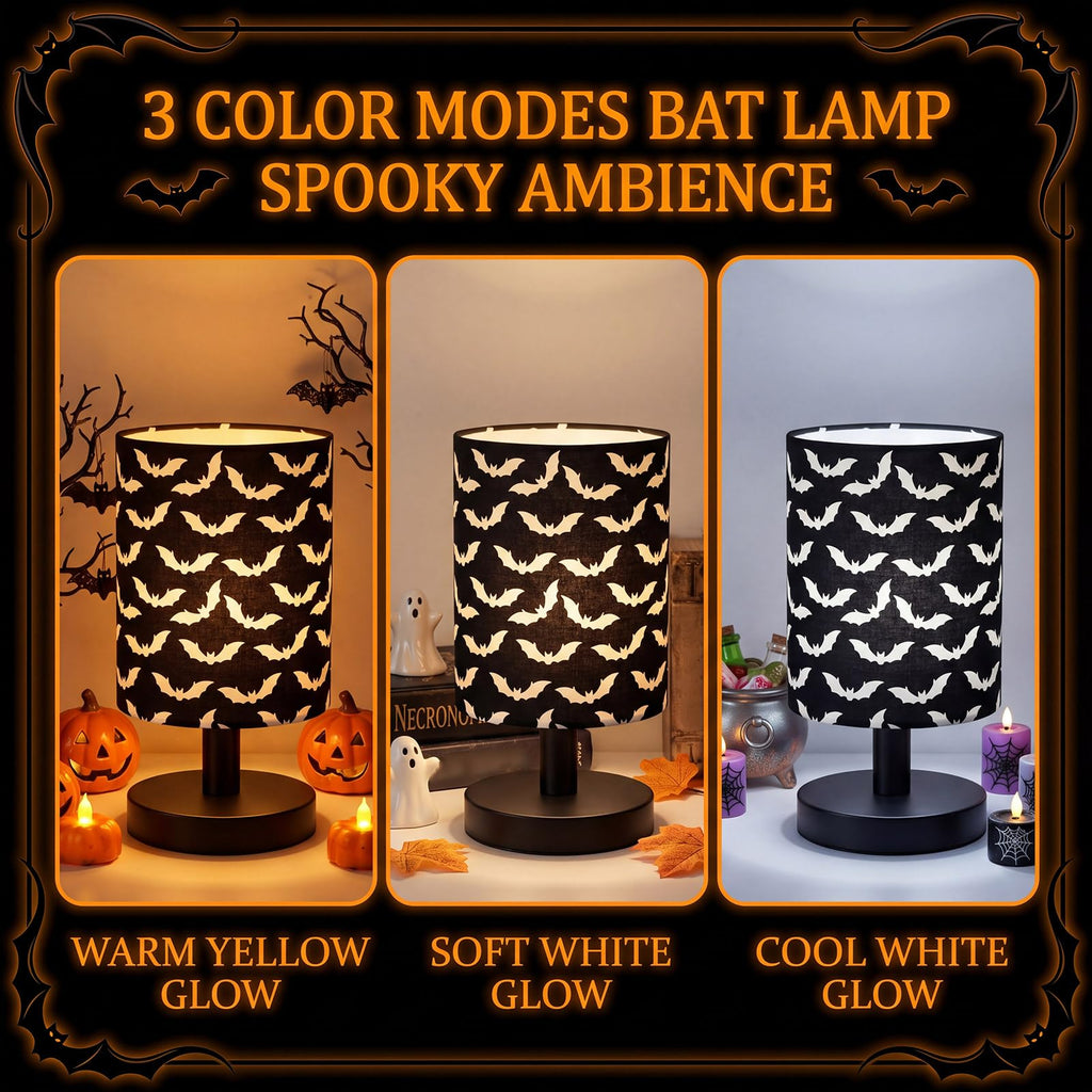 VIHOSE Woodland Animals Kids Table Lamp for Bedroom Kids Bedside Lamp with Linen Wooden Nightstand Cartoon Nursery Lampshade for Girls Boys Living Room
