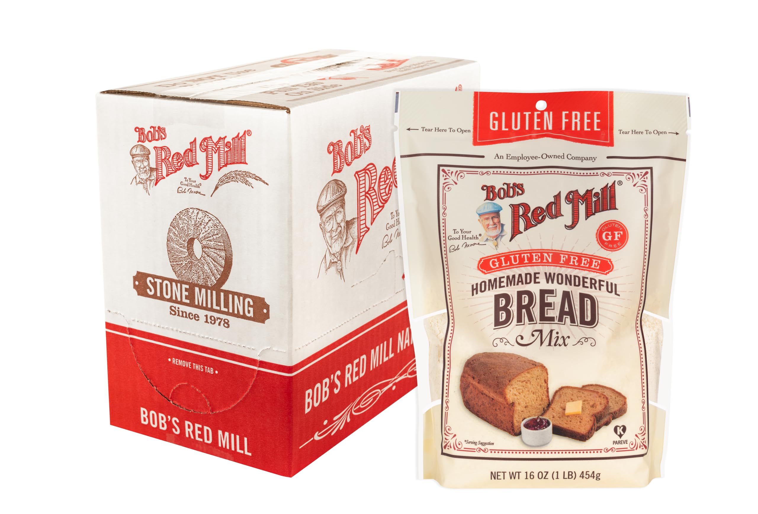 Bob's Red Mill Gluten Free Homemade Wonderful Bread Mix, 16oz (Pack of 1) - Gluten Free, Kosher