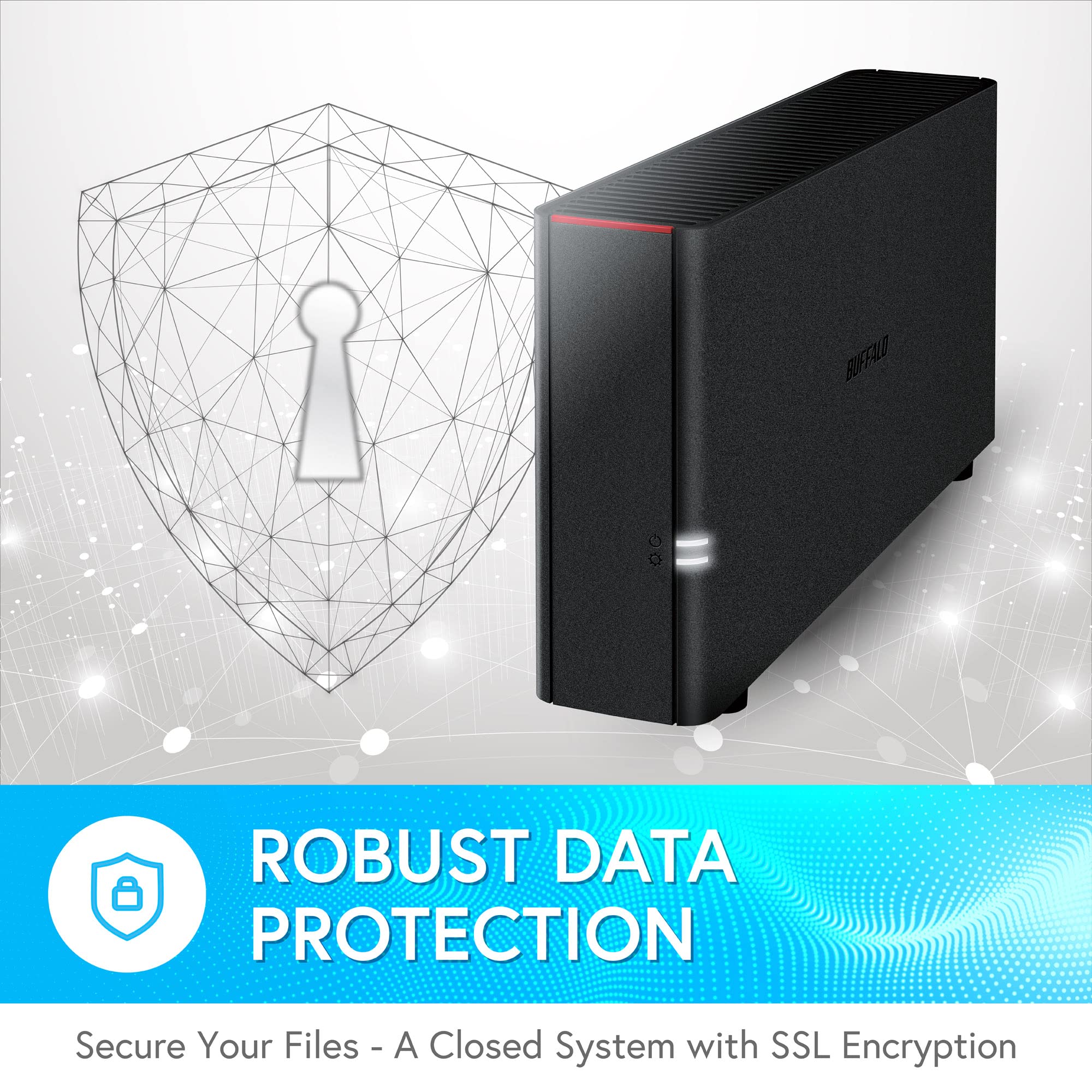 BUFFALO LinkStation 210 2TB 1-Bay NAS Network Attached Storage with HDD Hard Drives Included NAS Storage that Works as Home Cloud or Network Storage Device for Home