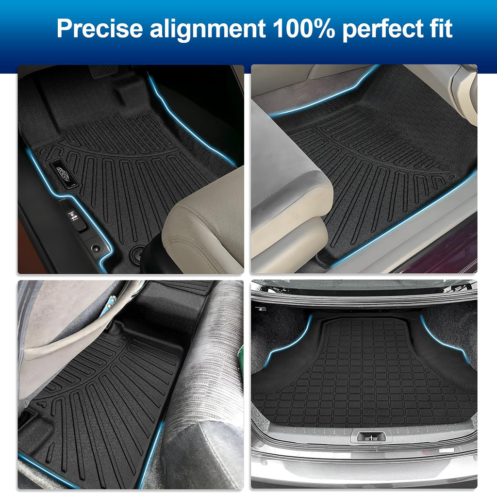 PELEUS Floor Mats for Toyota 4Runner 2003-2009 (4th Gen), All Weather Custom Fit Car Mats & Cargo Liner Set, Odorless TPE Heavy Duty Protection Accessories, Black (Only 5-Seat Models)