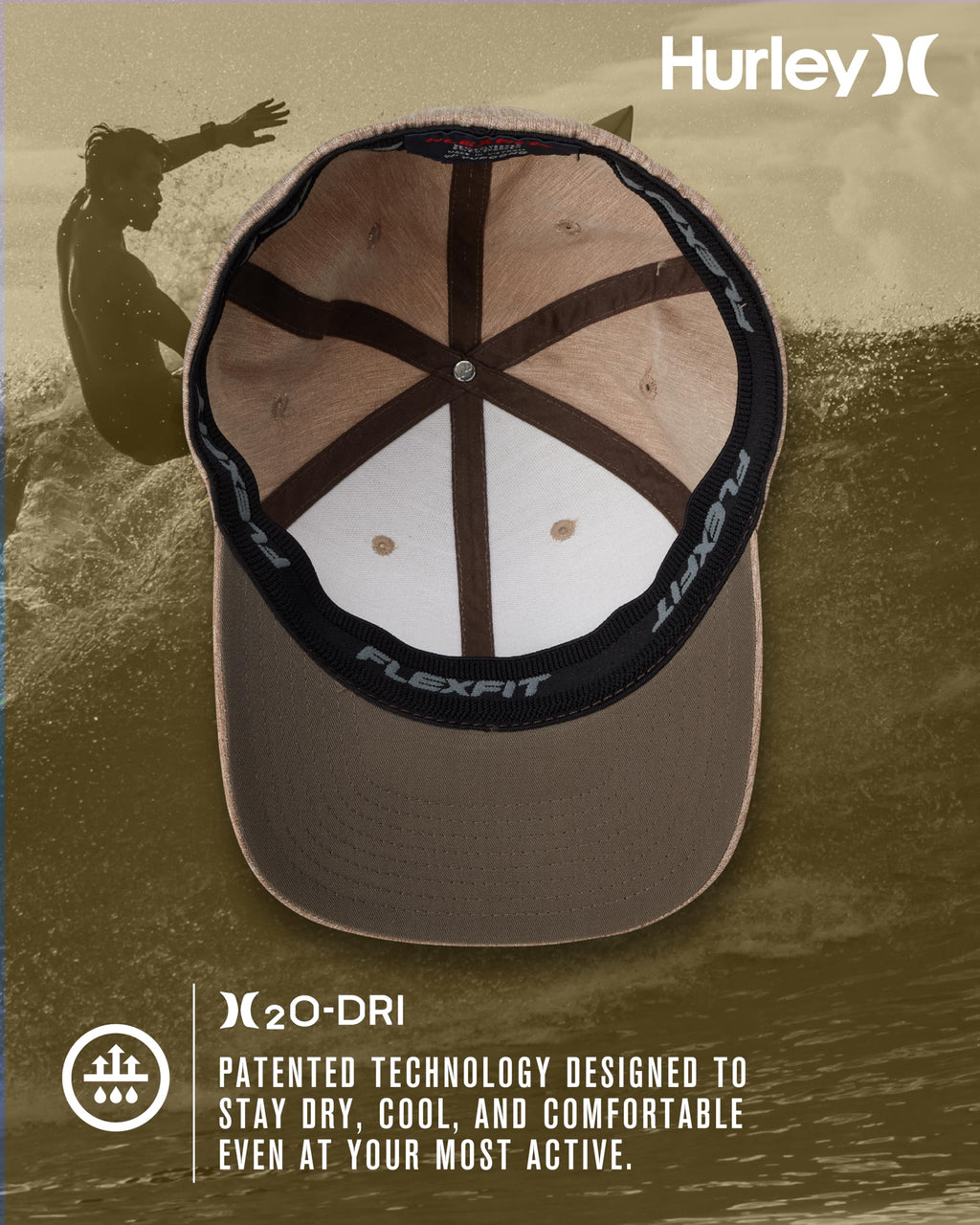 Hurley mens One & Only Corp Flexfit Perma Curve Bill Baseball Hat
